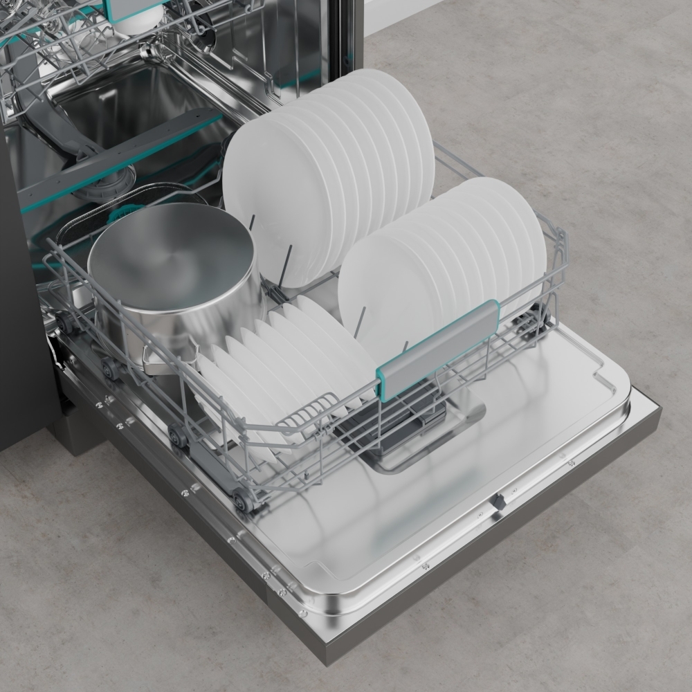 Hisense HS663A90XUK Dishwasher, 16 Place Settings, Stainless Steel, A Rated