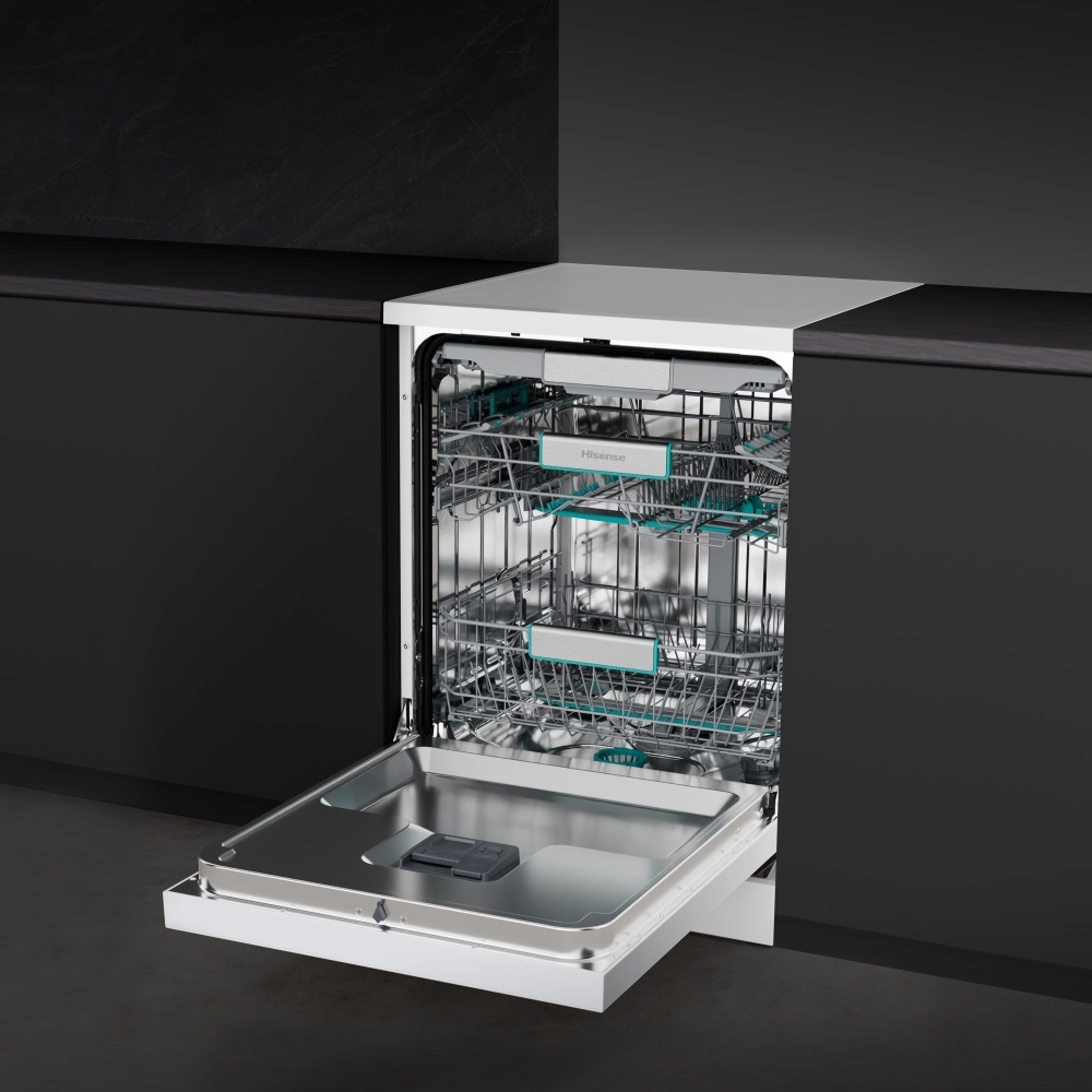 Hisense HS673A90WUK Dishwasher, 16 Place Settings, White, A Rated