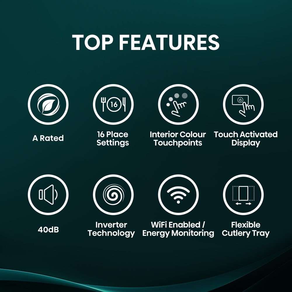 Hisense HS673A90WUK Dishwasher, 16 Place Settings, White, A Rated