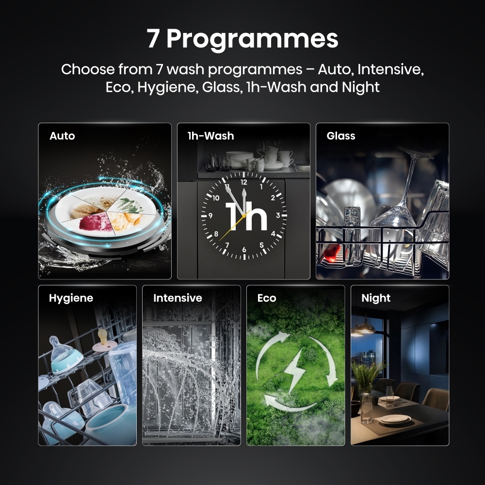 Hisense HS673A90WUK Dishwasher, 16 Place Settings, White, A Rated