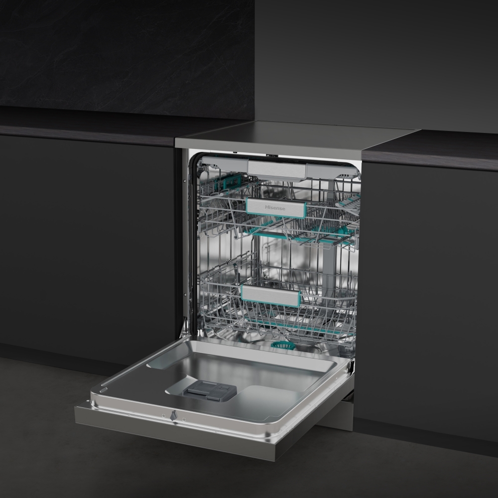 Hisense HS673A90XUK Dishwasher, 16 Place Settings, Stainless Steel, A Rated