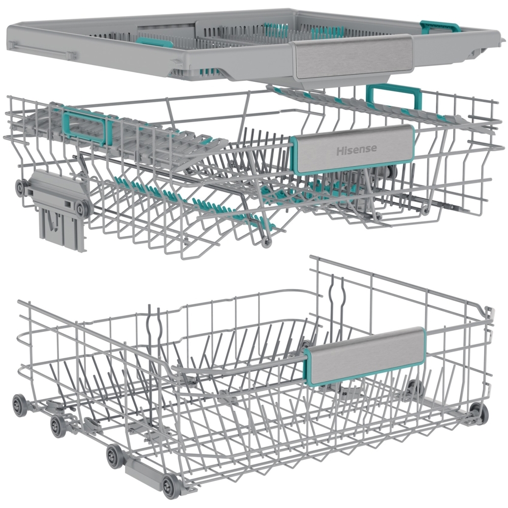 Hisense HS673A90XUK Dishwasher, 16 Place Settings, Stainless Steel, A Rated