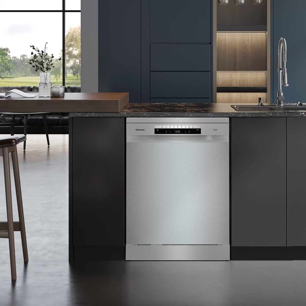 Hisense HS673C60XUK Dishwasher, 16 Place Settings, Stainless Steel, C Rated