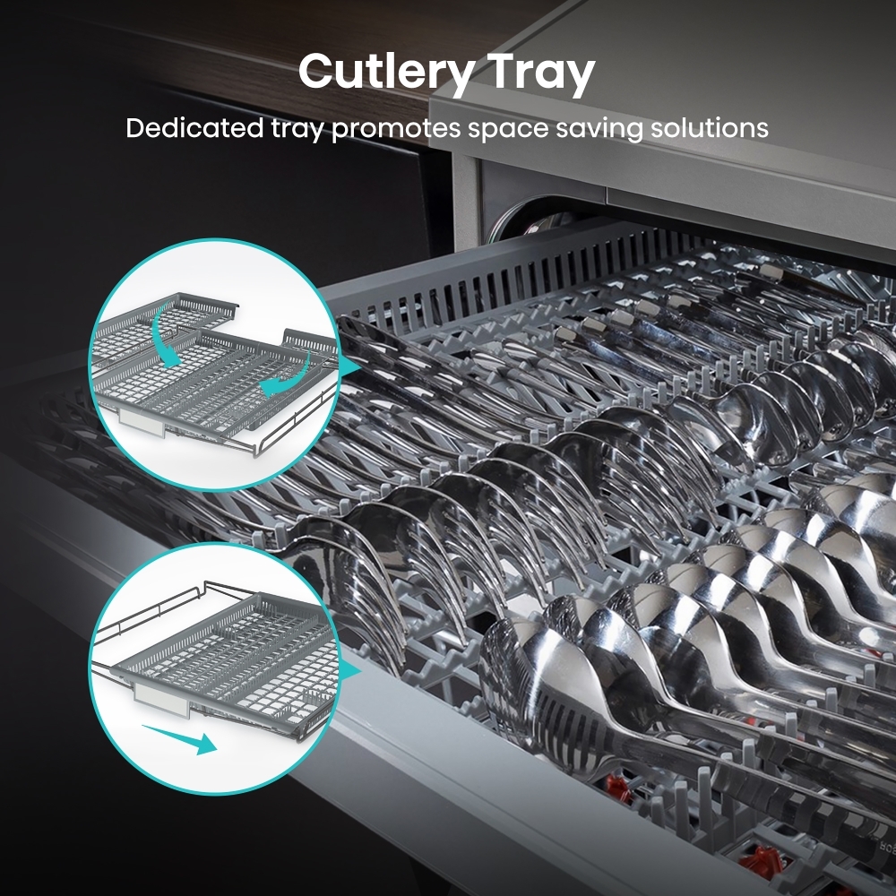 Hisense HS673C60XUK Dishwasher, 16 Place Settings, Stainless Steel, C Rated