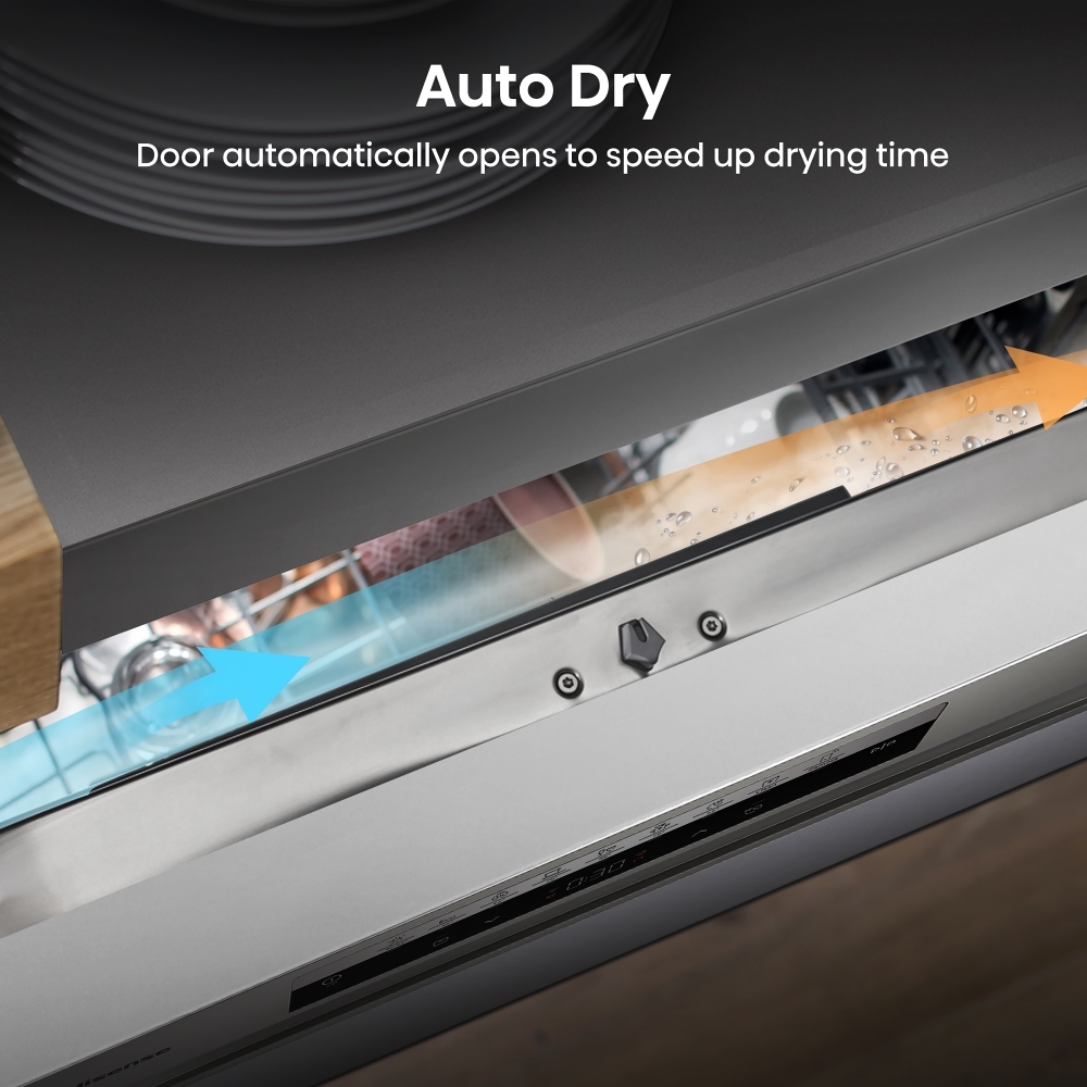 Hisense HS693C60XADUK Dishwasher, 16 Place Settings, Stainless Steel, C Rated