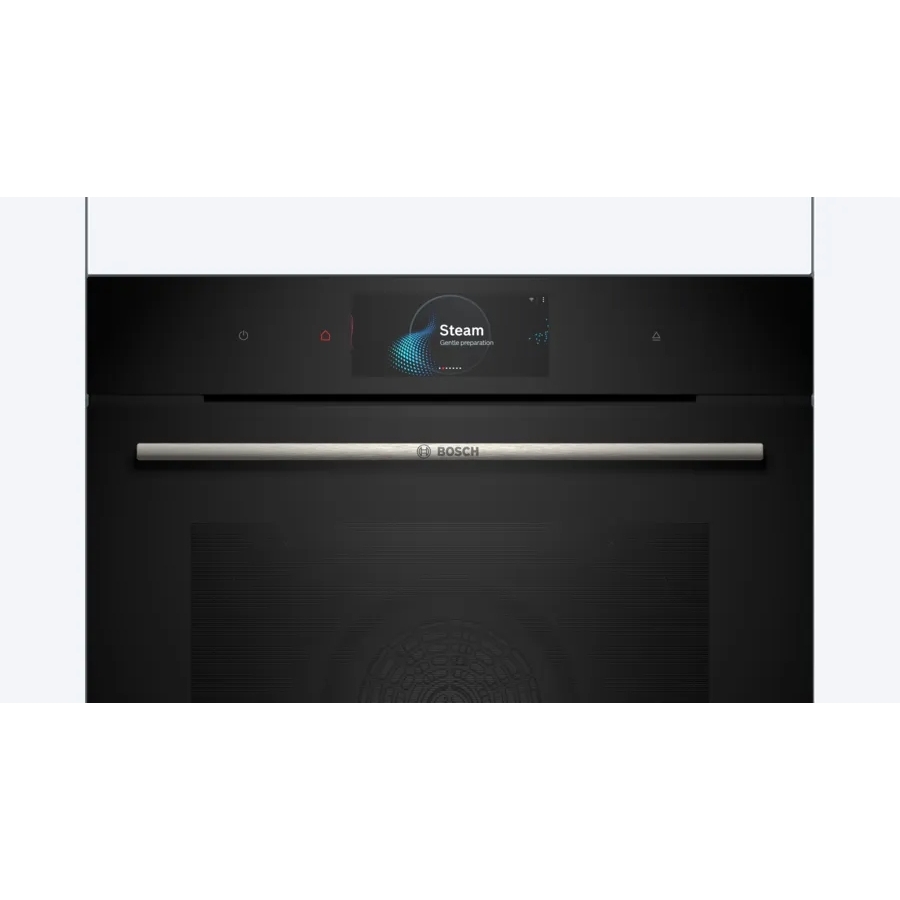 Bosch HSG7584B1 Series 8 Built-In Electric Single Oven with Steam Function, Black, A+ Rated