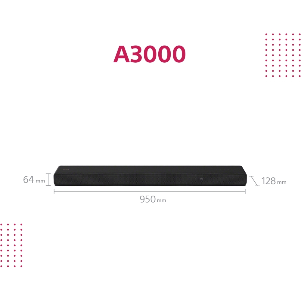 Sony HT-A3000 Sound Bar, Black