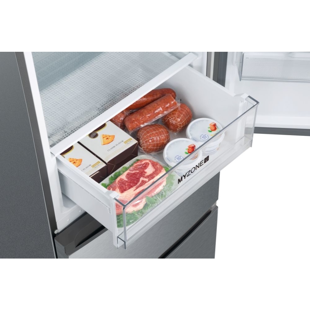 Buy Haier HTR3619FWMP Frost Free Fridge Freezer Platinum Inox (Door