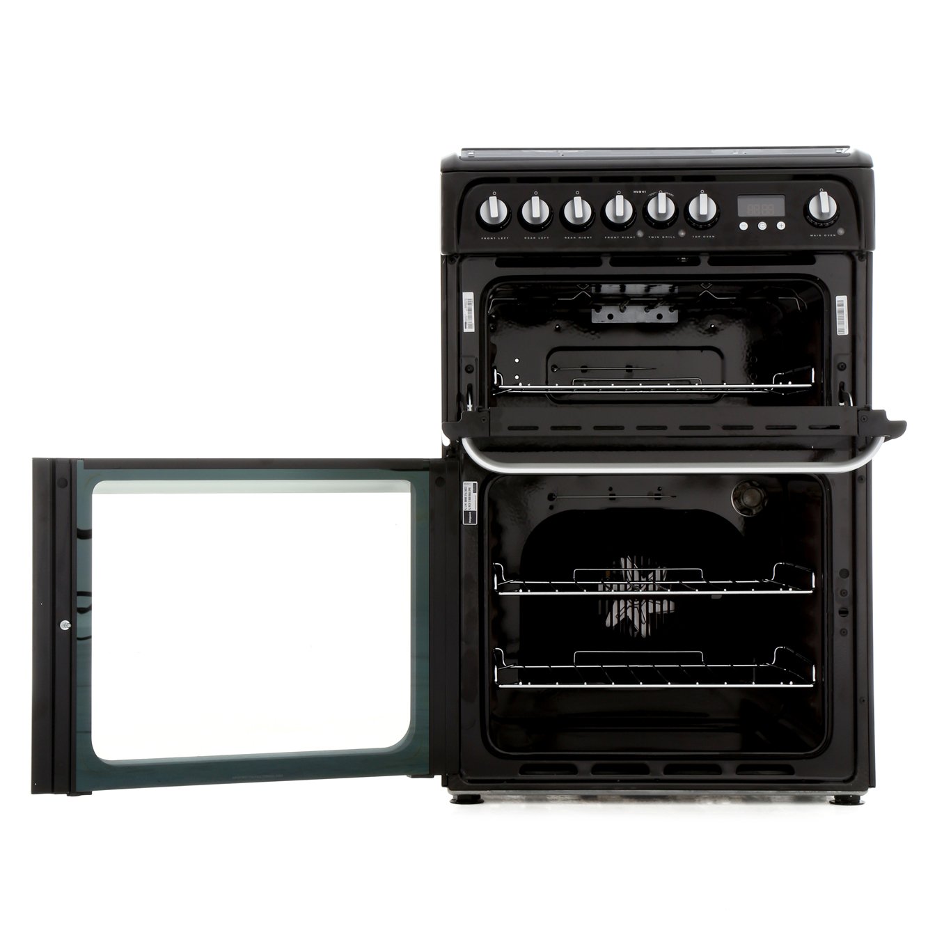 Buy Hotpoint HUD61K Dual Fuel Cooker with Double Oven (HUD61KS) Black