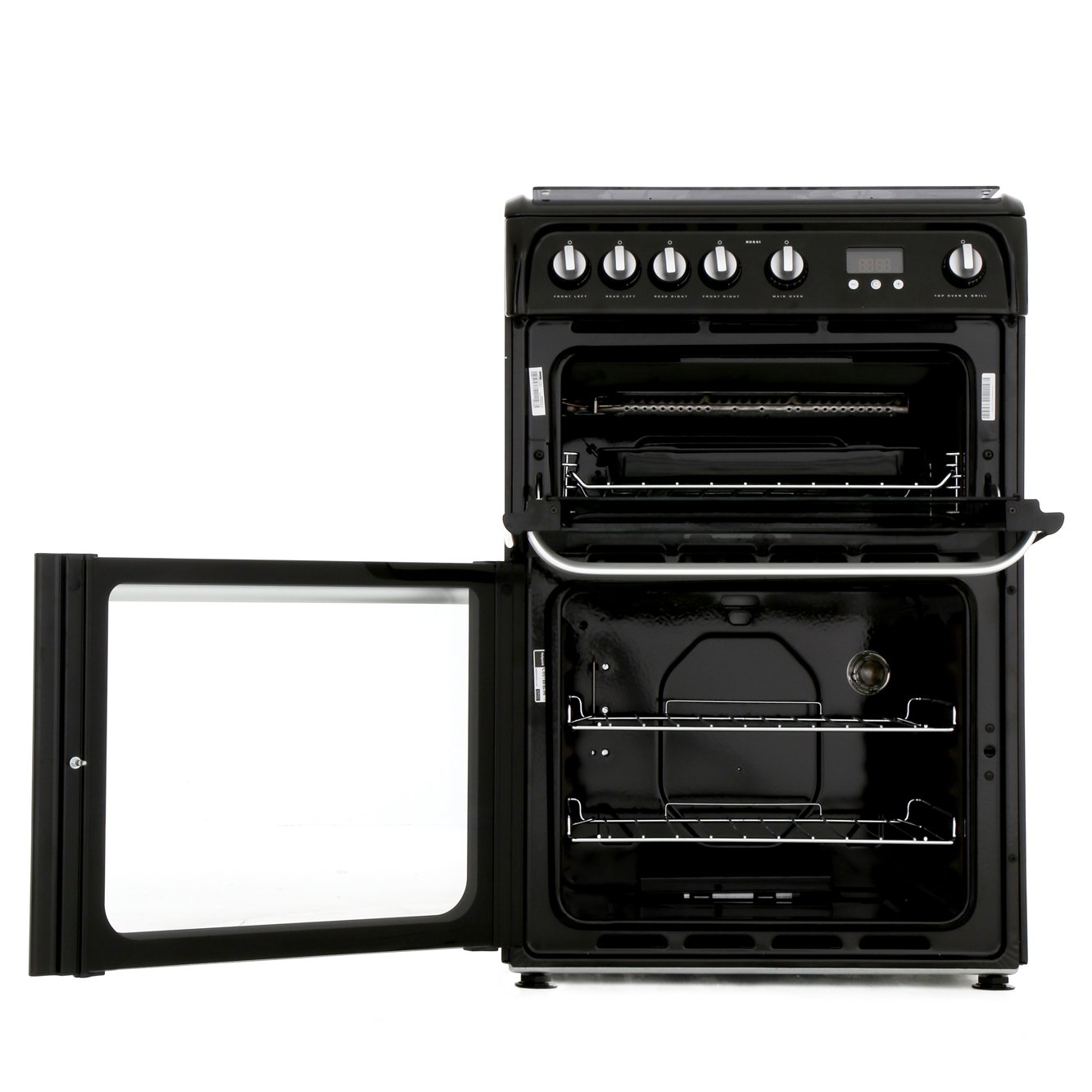 Buy Hotpoint HUG61K Gas Cooker with Double Oven Black Marks Electrical