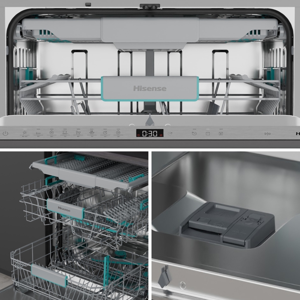 Hisense HV16AUK Fully Integrated Dishwasher, 16 Place Settings, A Rated