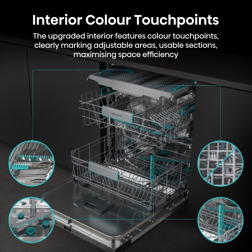 Hisense HV16AUK Fully Integrated Dishwasher, 16 Place Settings, A Rated