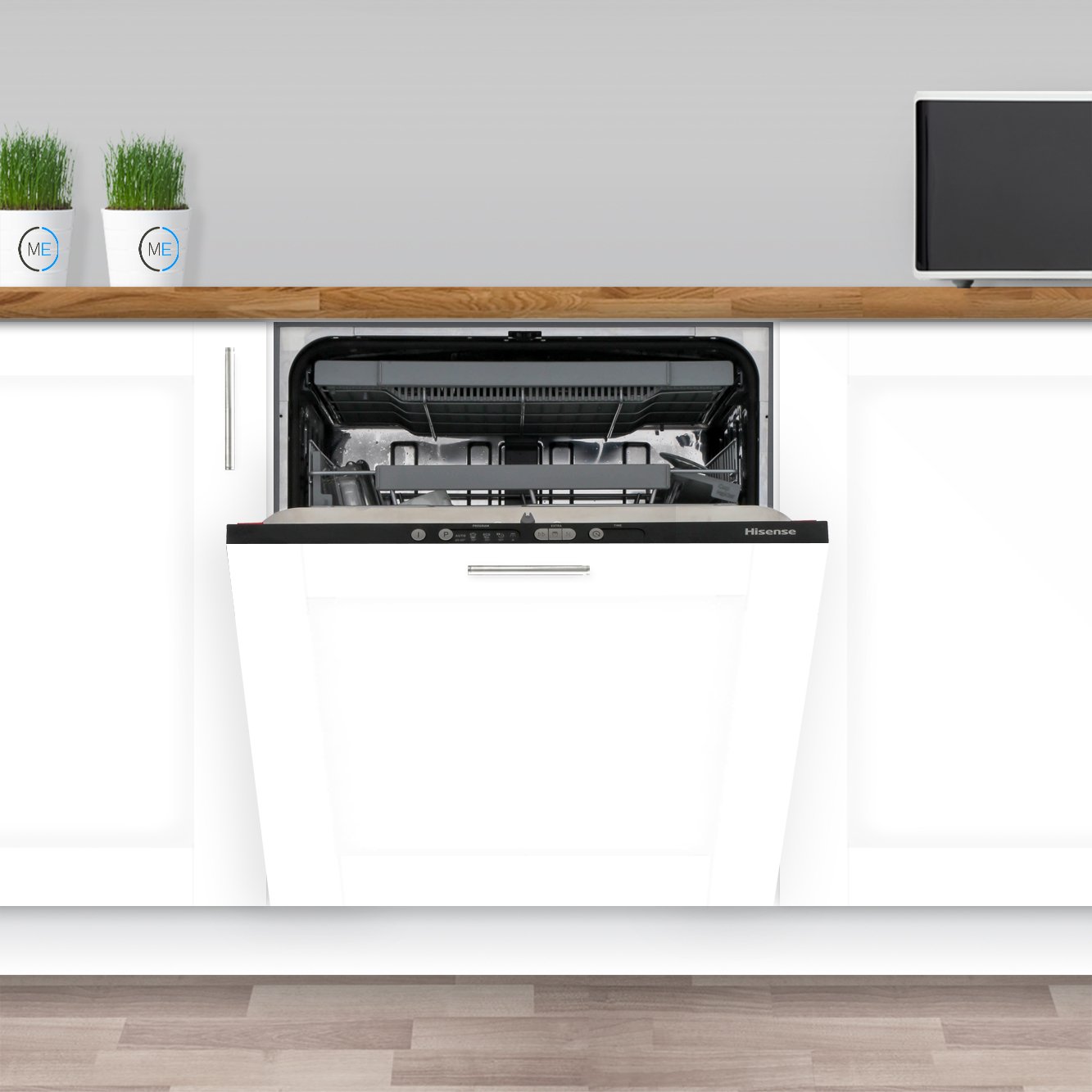 Buy Hisense HV6131UK Built In Fully Integrated Dishwasher Jet Black Control Panel Marks