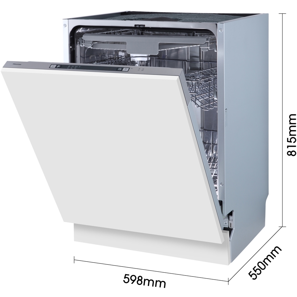 Hisense HV623D15UK Fully Integrated Dishwasher, 14 Place Settings, D Rated