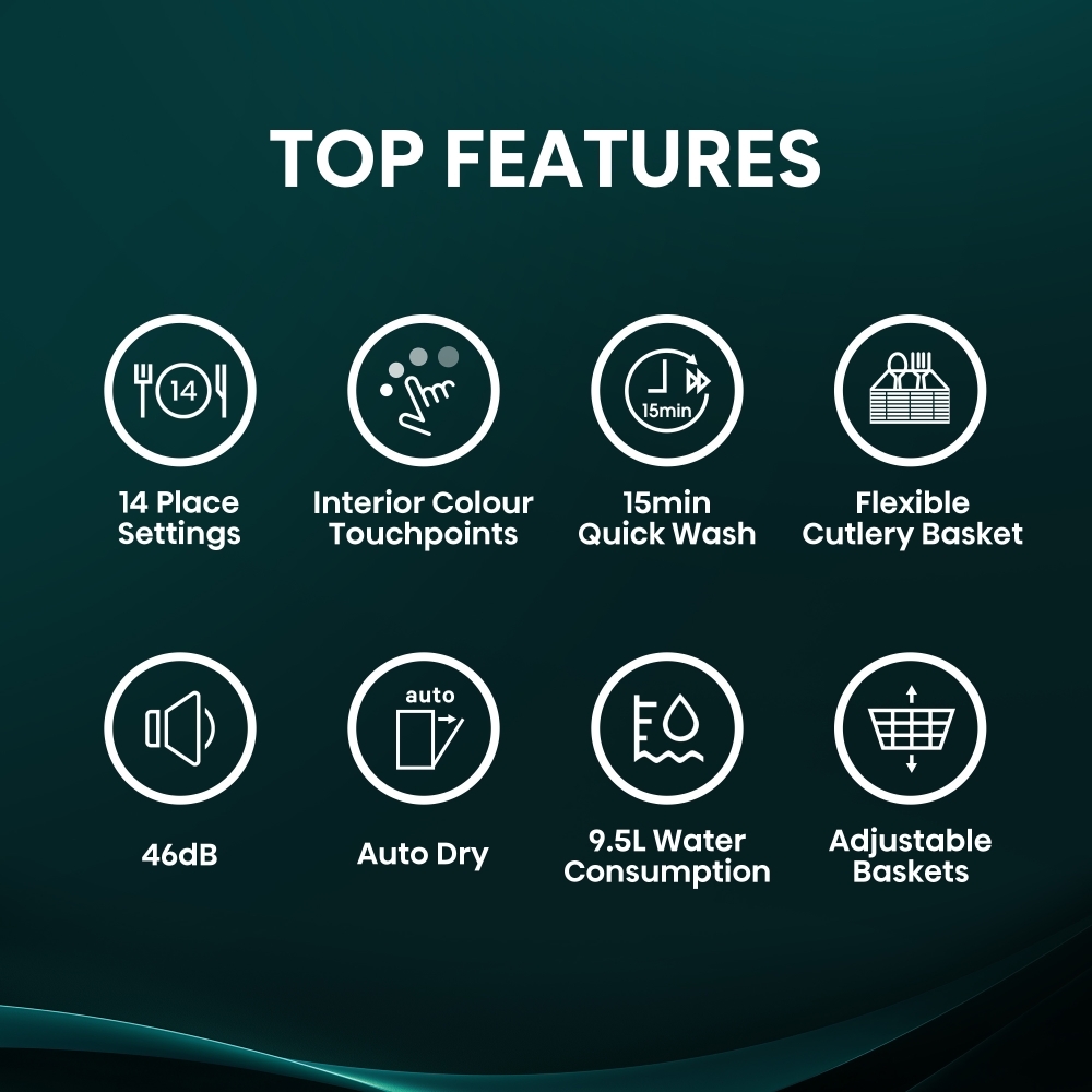 Hisense HV642C65UK Fully Integrated Dishwasher, 14 Place Settings, C Rated