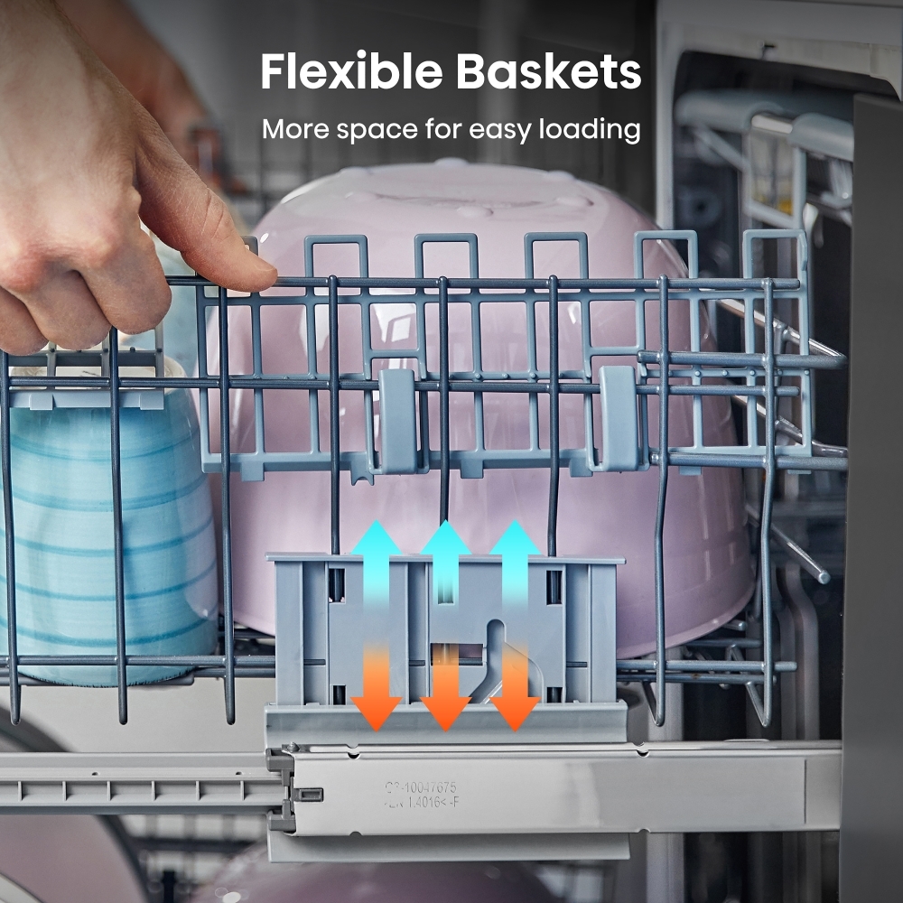 Hisense HV643D90UK Fully Integrated Dishwasher, 16 Place Settings, D Rated