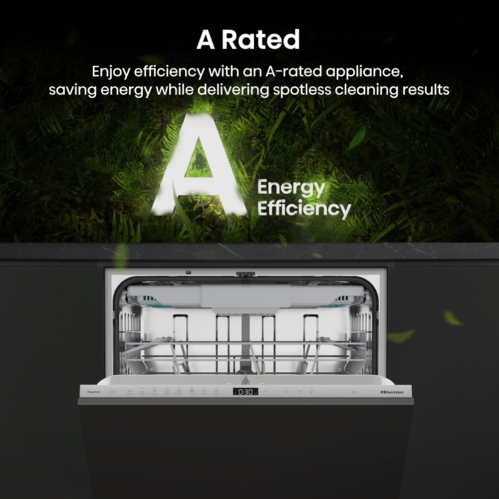 Hisense HV663A60UK Fully Integrated Dishwasher, 16 Place Settings, A Rated