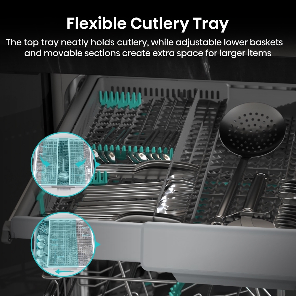 Hisense HV673A60UK Fully Integrated Dishwasher, 16 Place Settings, A Rated