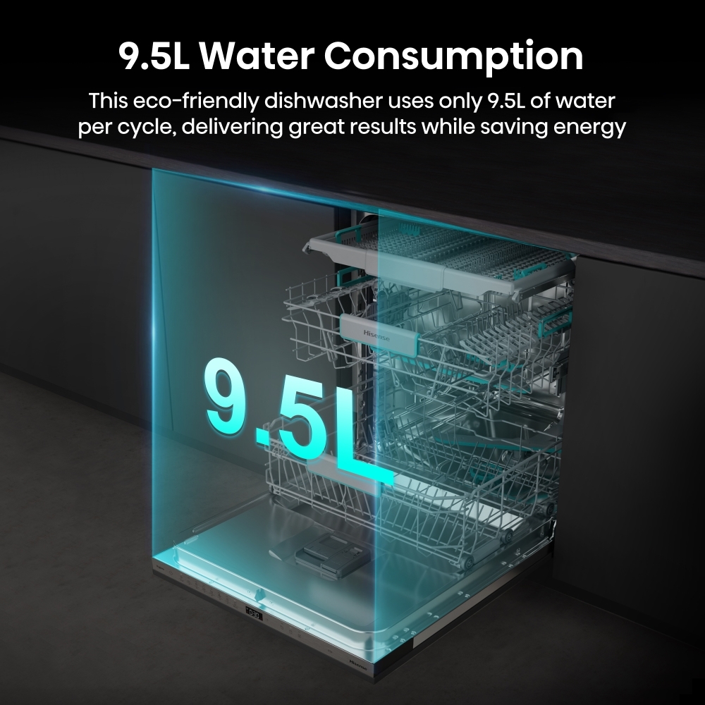 Hisense HV673A60UK Fully Integrated Dishwasher, 16 Place Settings, A Rated