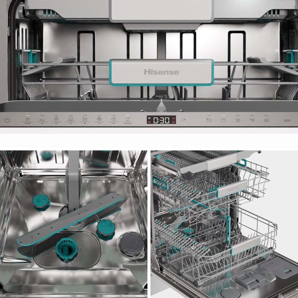 Hisense HV693A60UVADUK Fully Integrated Dishwasher, 16 Place Settings, A Rated
