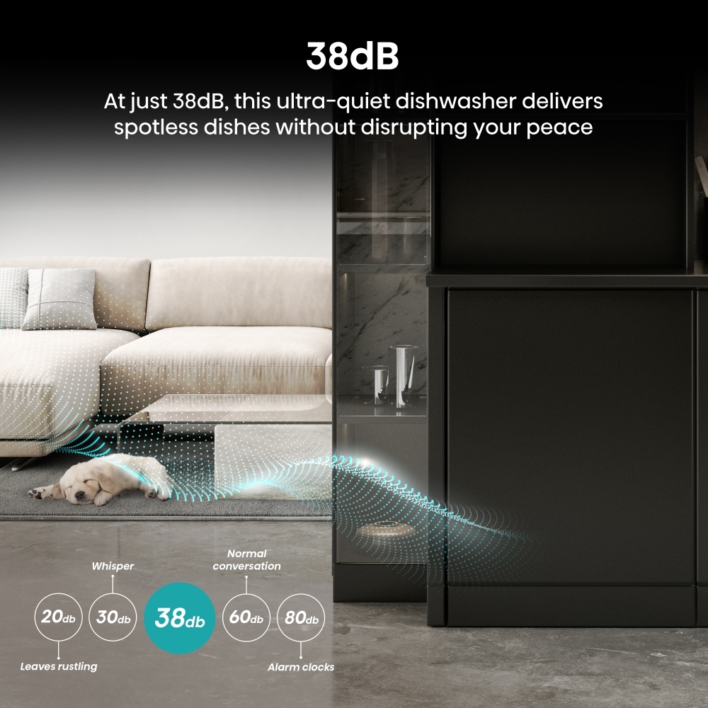 Hisense HV693A60UVADUK Fully Integrated Dishwasher, 16 Place Settings, A Rated