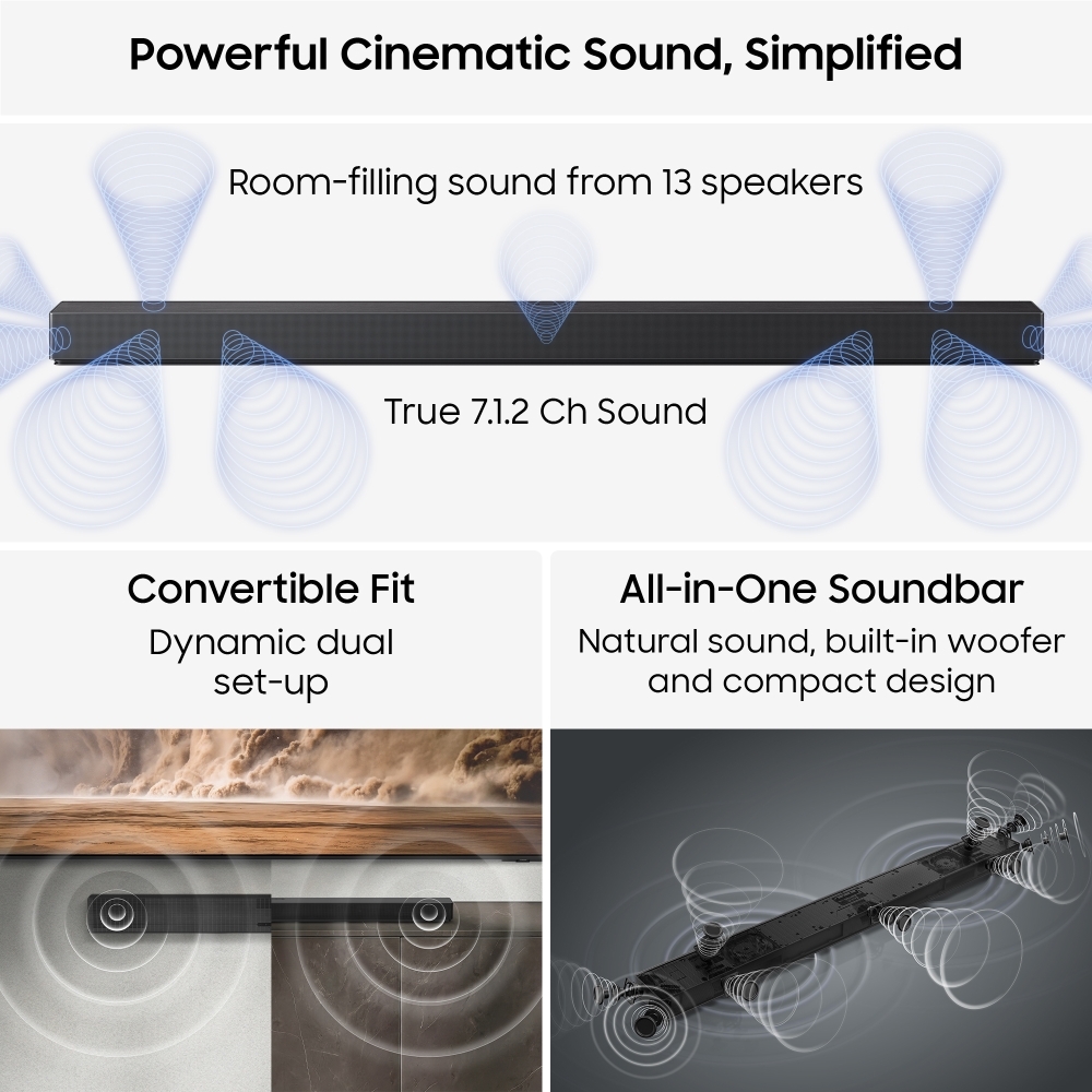 Samsung HW-QS90H/XU Sound Bar, Black