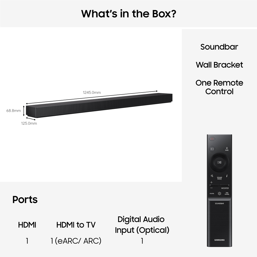 Samsung HW-QS90H/XU Sound Bar, Black