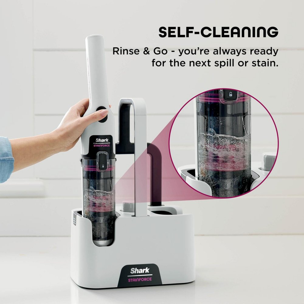 Shark HX100UKT StainForce Cordless Stain-Destroying Spot Cleaner, White