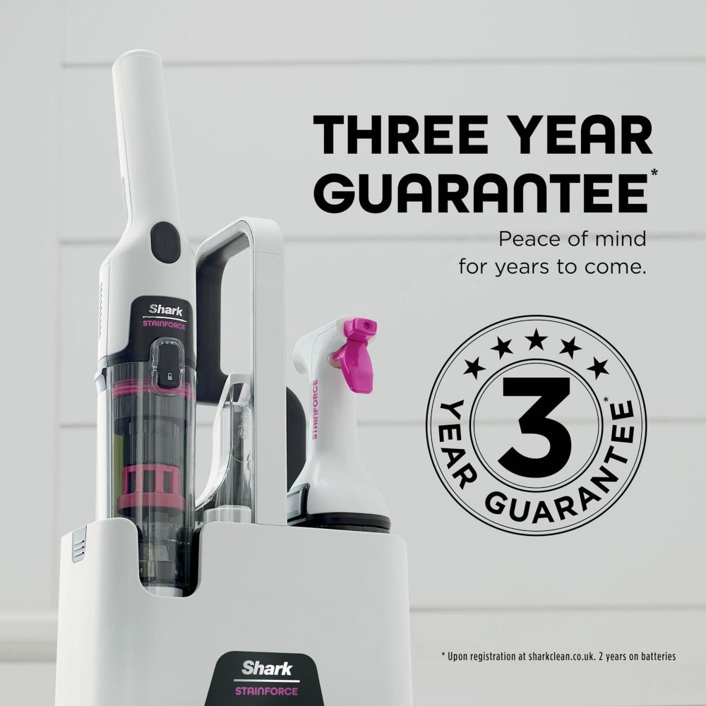 Shark HX100UKT StainForce Cordless Stain-Destroying Spot Cleaner, White