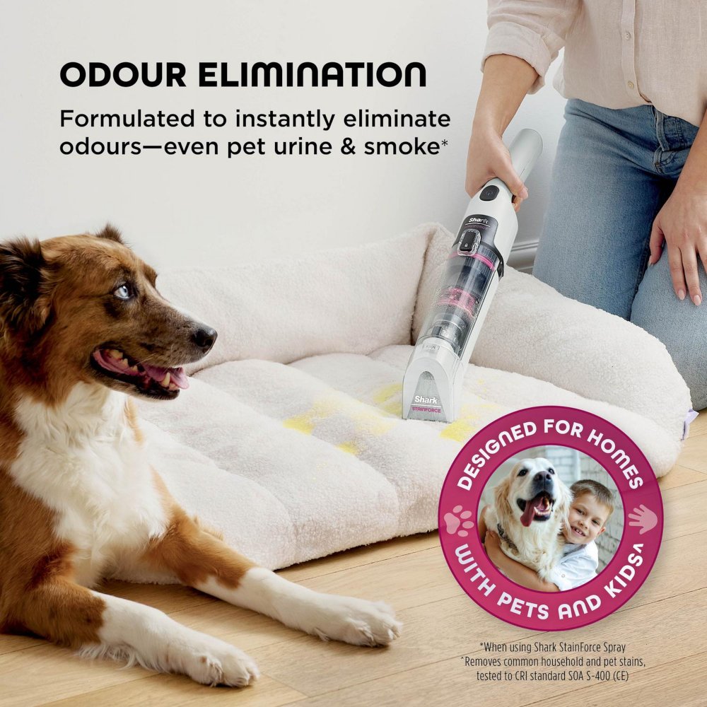 Shark HX100UKT StainForce Cordless Stain-Destroying Spot Cleaner, White