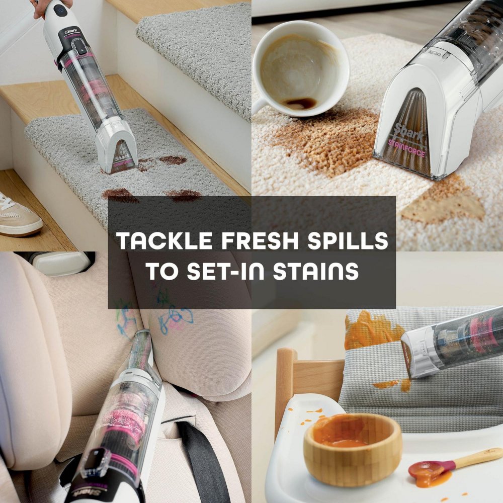 Shark HX100UKT StainForce Cordless Stain-Destroying Spot Cleaner, White