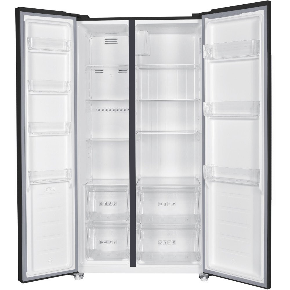 IceKing IKSBS442BK American Fridge Freezer, Black,  Non-Plumbed