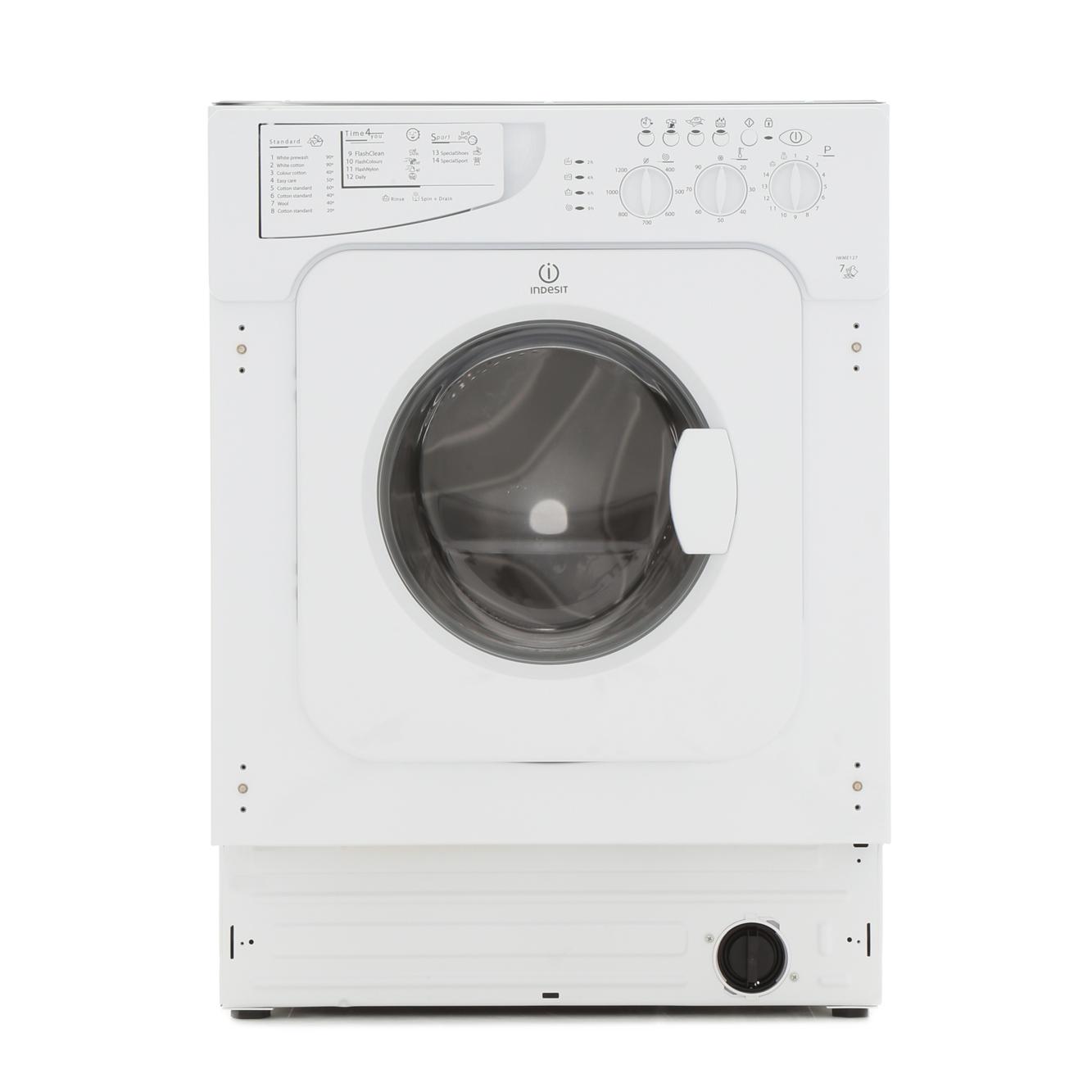 Buy Indesit Advance IWME127UK Integrated Washing Machine (IWME127) White Marks Electrical