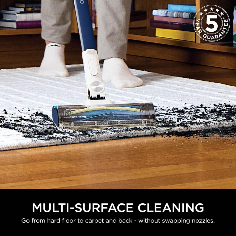 Shark IZ380UK PowerPro Cordless Stick Vacuum Cleaner with Anti Hair Wrap & Floor Detect, Blue