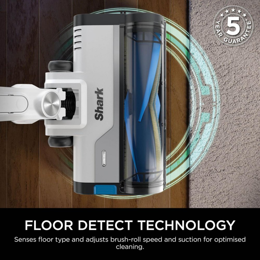 Shark IZ380UK PowerPro Cordless Stick Vacuum Cleaner with Anti Hair Wrap & Floor Detect, Blue