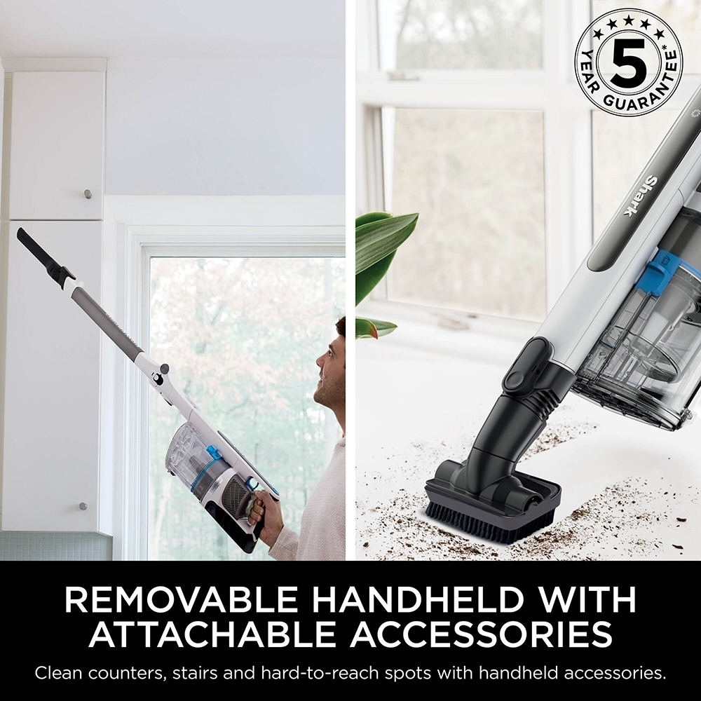 Shark IZ380UKT PowerPro Pet Cordless Vacuum Cleaner with Anti Hair Wrap & Floor Detect, Silver