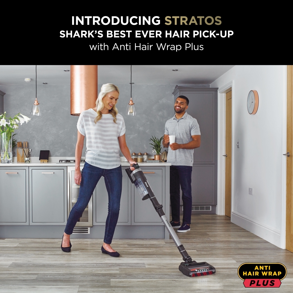 Shark IZ420UKT Stratos Anti Hair Wrap Plus Pet Pro Cordless Vacuum Cleaner [Double Battery], Silver