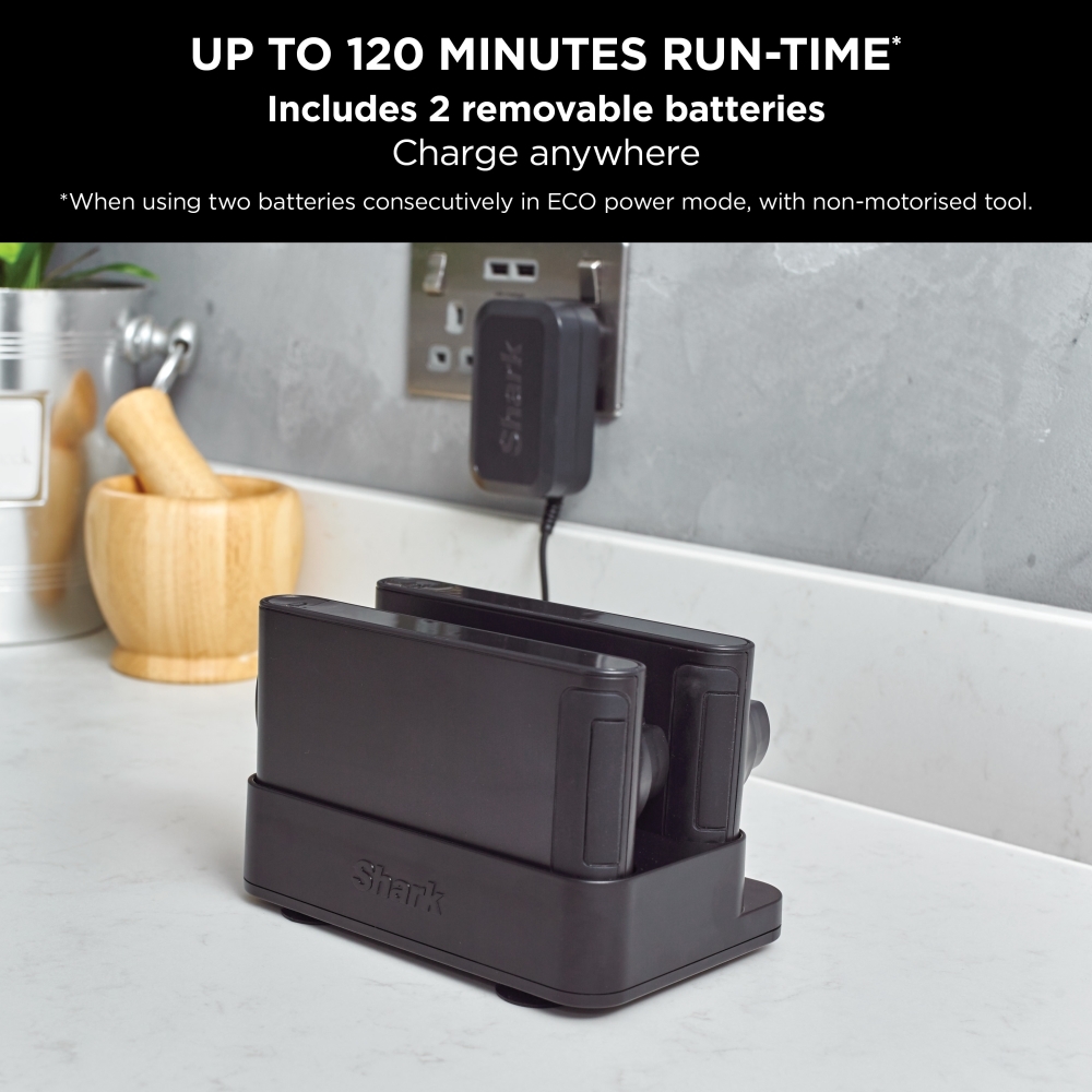 Shark IZ420UKT Stratos Anti Hair Wrap Plus Pet Pro Cordless Vacuum Cleaner [Double Battery], Silver