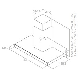 Elica JOYE-90 90cm Chimney Cooker Hood, Stainless Steel, A Rated