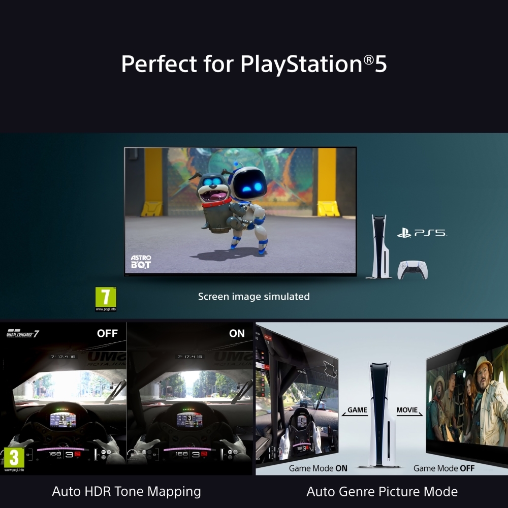 Sony K65XR55BP.UKA BRAVIA 5 65" Mini LED Smart Television, 4K Ultra HD, Black, D Rated