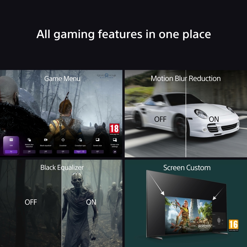 Sony K65XR70U Bravia 7 65" QLED 4K Mini LED Smart TV, 4K Ultra HD, Black, D Rated