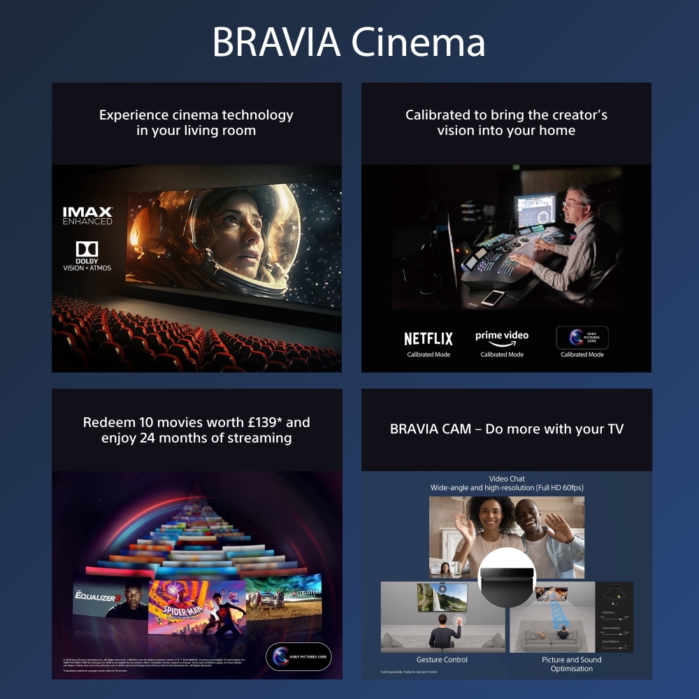 Sony K65XR80U BRAVIA 8 65" 4K OLED Smart TV, 4K Ultra HD, Black, G Rated