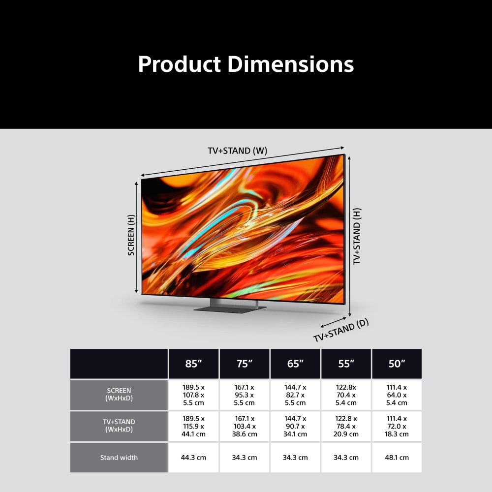 Sony K75XR75M2PB.UKA 75" Mini RGB Smart Television, 4K Ultra HD, Black, C Rated