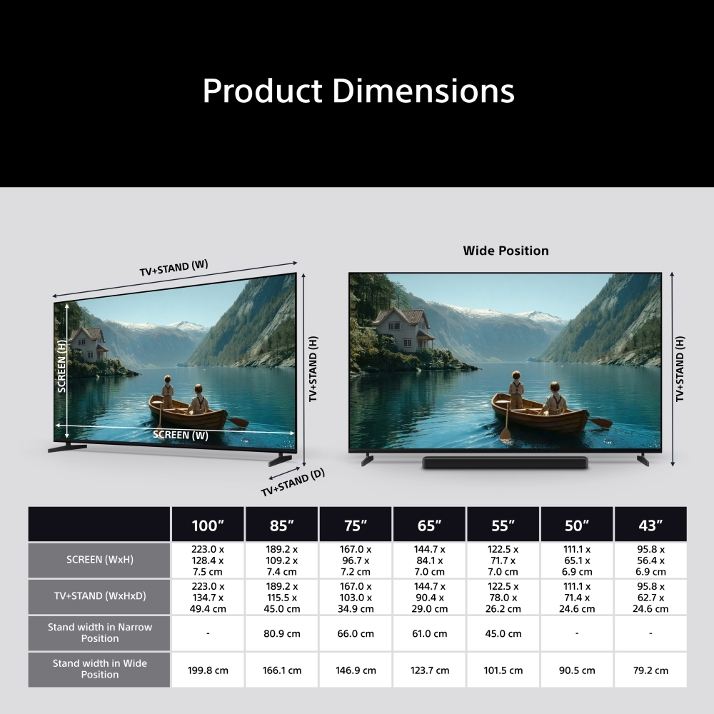 Sony K85XR38M2PB BRAVIA 3 II 85" LED Smart Television, 4K Ultra HD, Black, E Rated