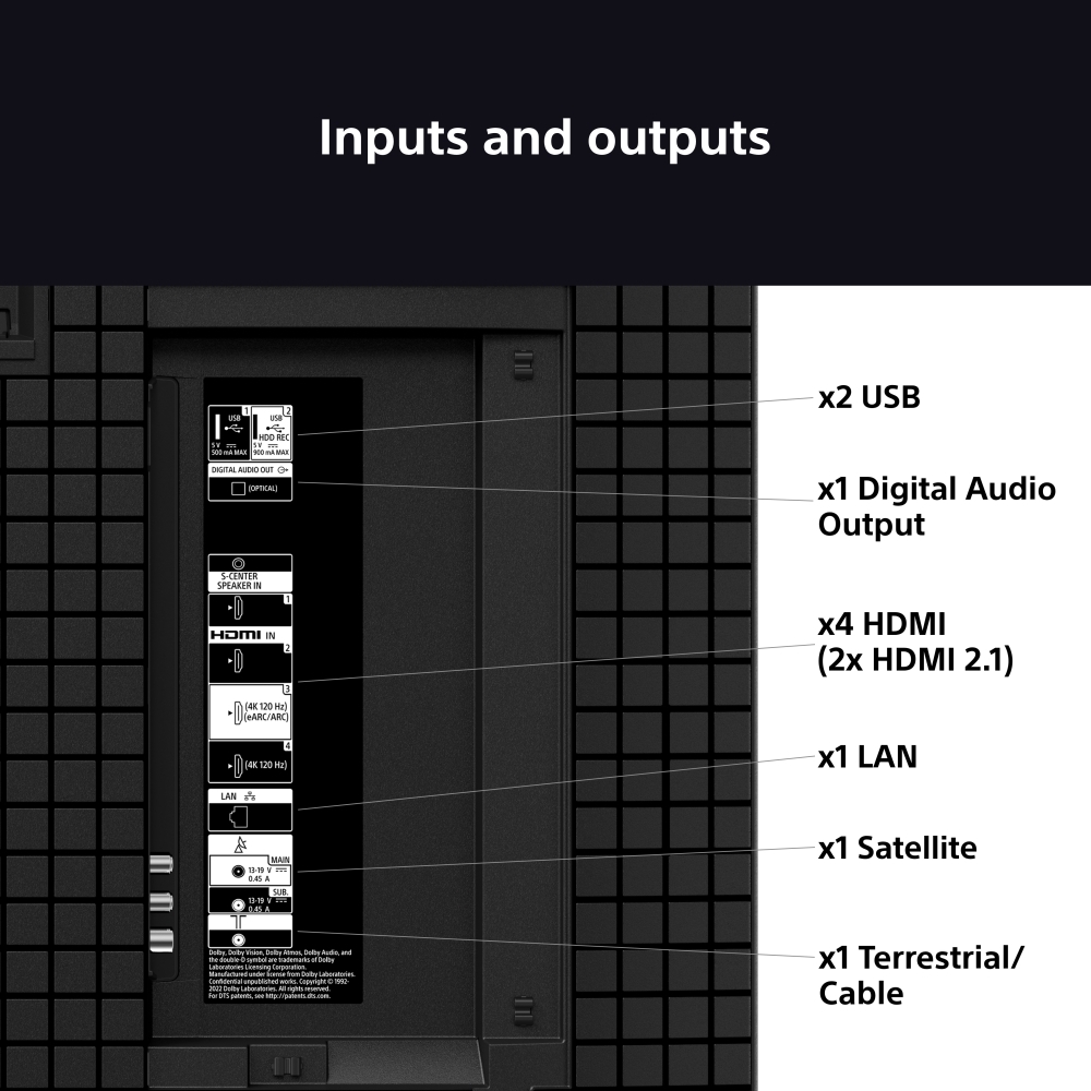 Sony K85XR55BP.UKA BRAVIA 5 85" Mini LED Smart Television, 4K Ultra HD, Black, C Rated