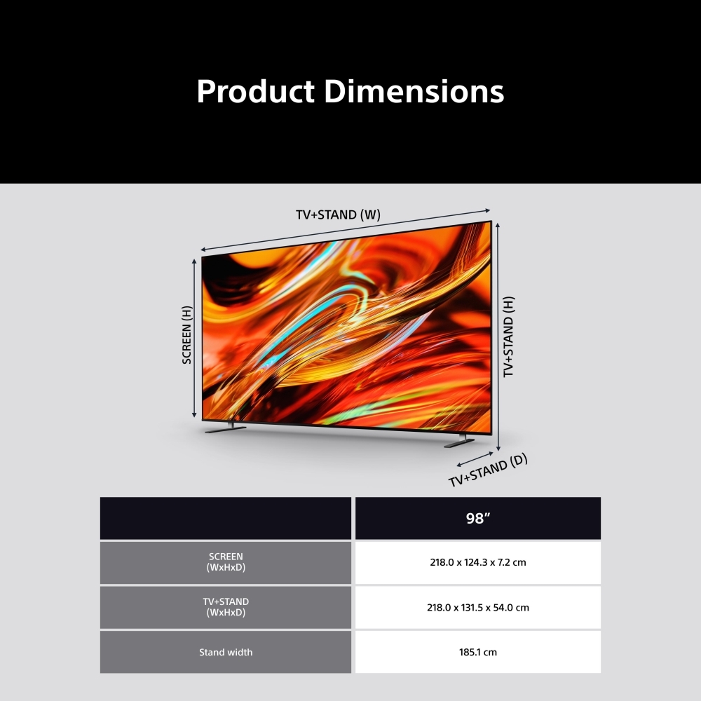 Sony K98XR75M2PB.UKA 98" Mini RGB Smart Television, 4K Ultra HD, Black, C Rated