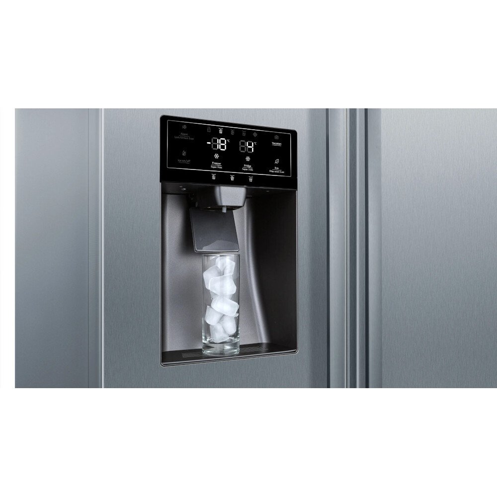 Neff KA3923IE0G N70 American Fridge Freezer, Stainless Steel, E Rated,  Plumbed
