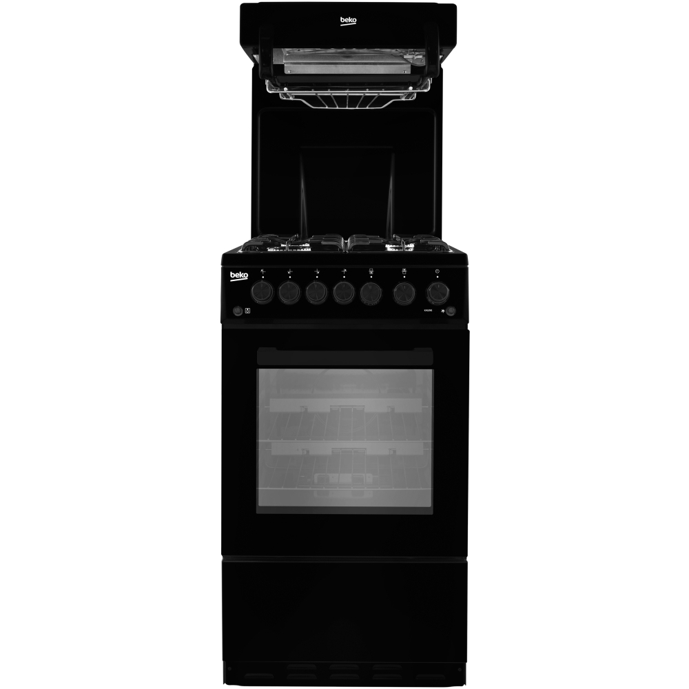 Beko KA52NEK Gas Cooker with High Level Grill, Black, A Rated