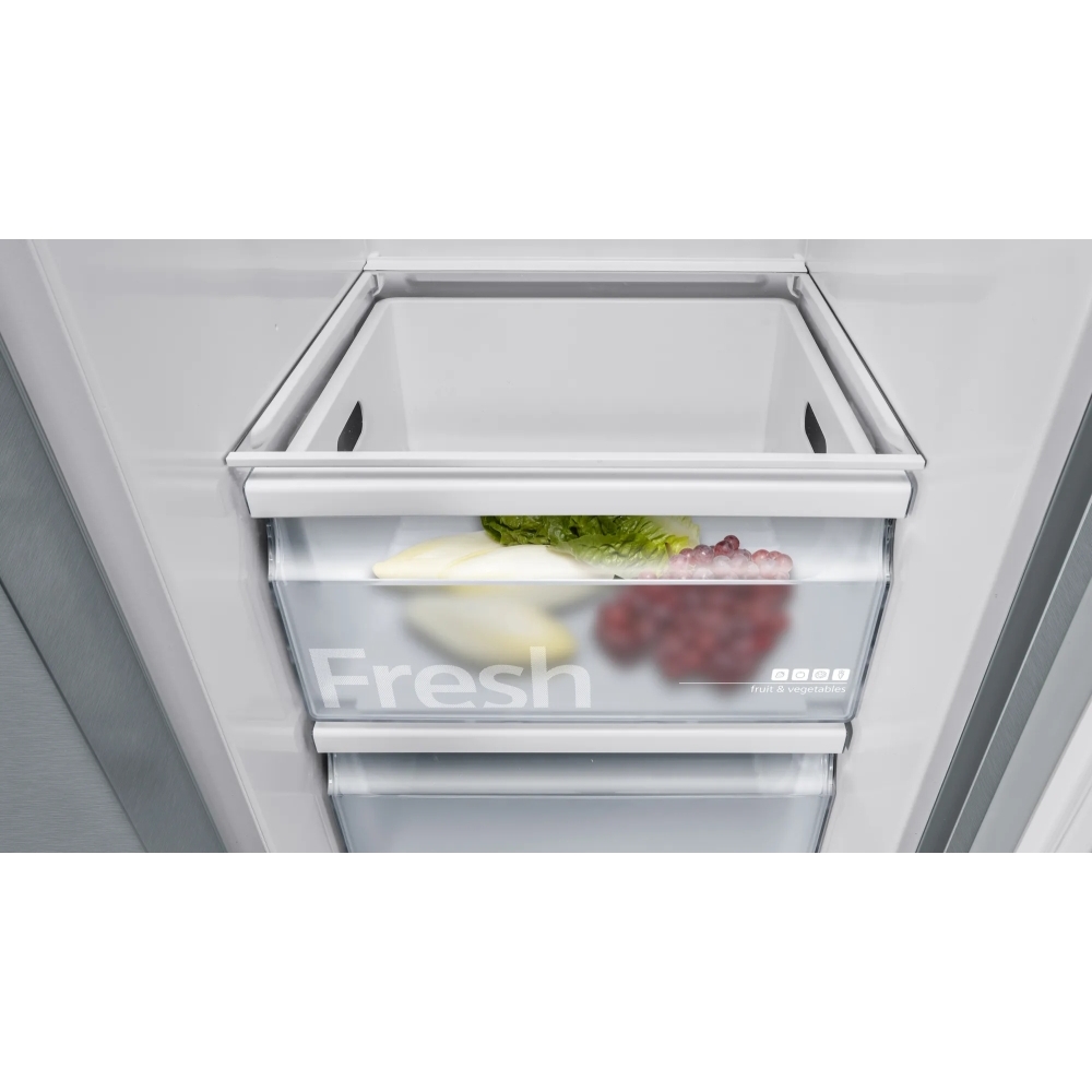 Siemens KA93GAIDP iQ500 American Fridge Freezer,  Plumbed, Stainless Steel, D Rated