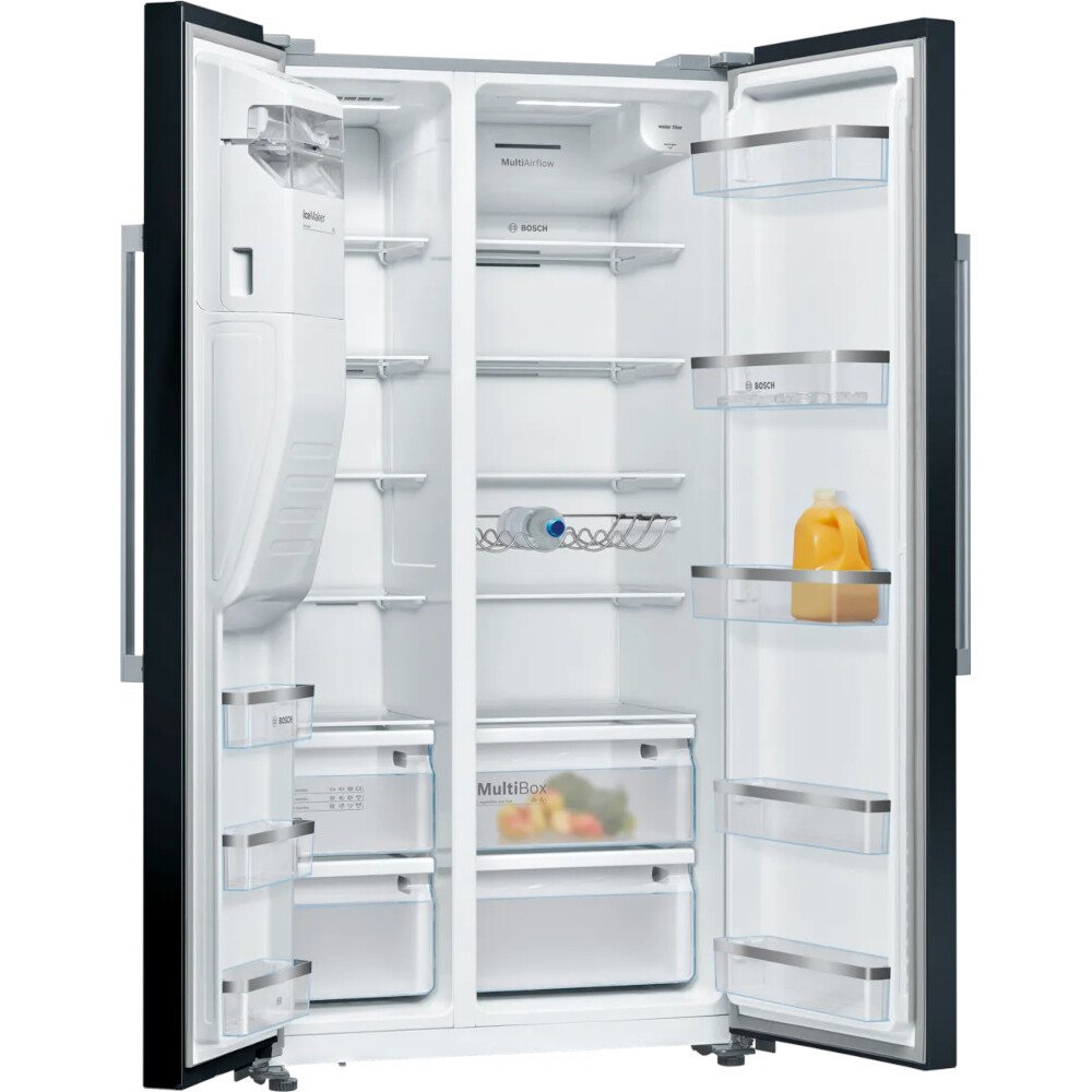 Bosch KAD93ABEP Series 6 American Fridge Freezer,  Plumbed, Black, E Rated